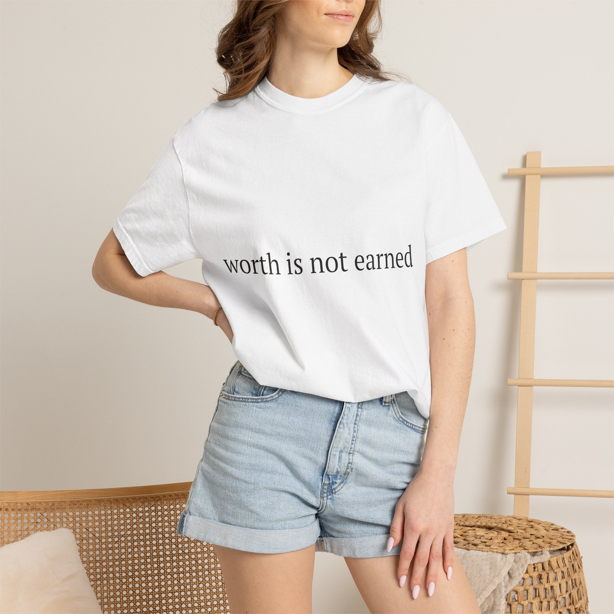 worth is not earned T-shirt | Minimalist Affirmation Tee